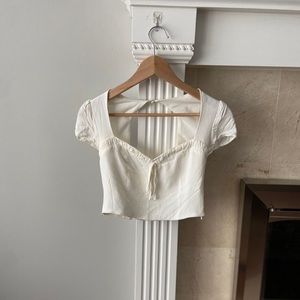 Off white crop corset top